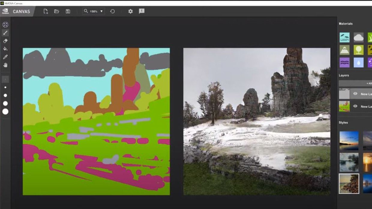 Paint на максималках: Canvas от Nvidia превращает обычную мазню в реалистичные пейзажи