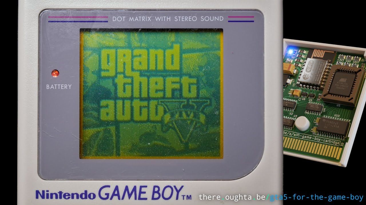 Ютубер запустил Grand Theft Auto V на оригинальном Game Boy с помощью своего «умного» картриджа