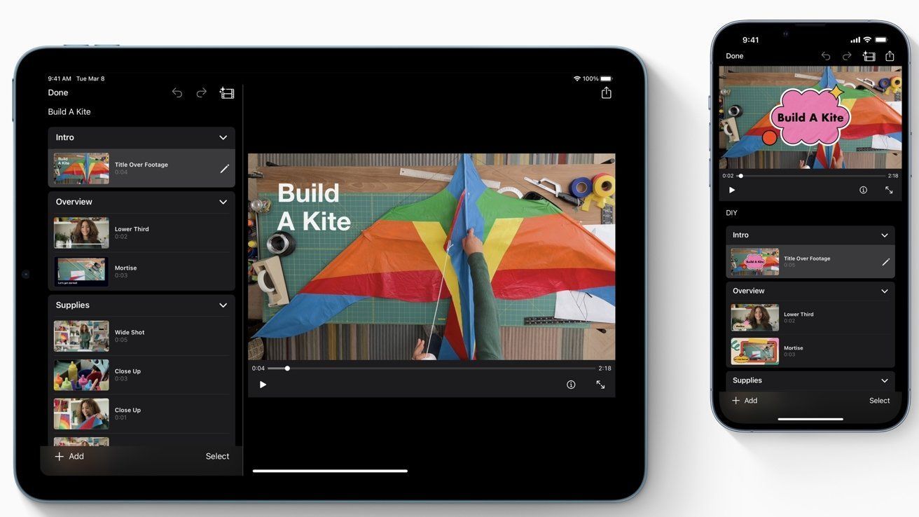 Apple рассказала о новых инструментах для создания роликов, которые появятся в iMovie в апреле