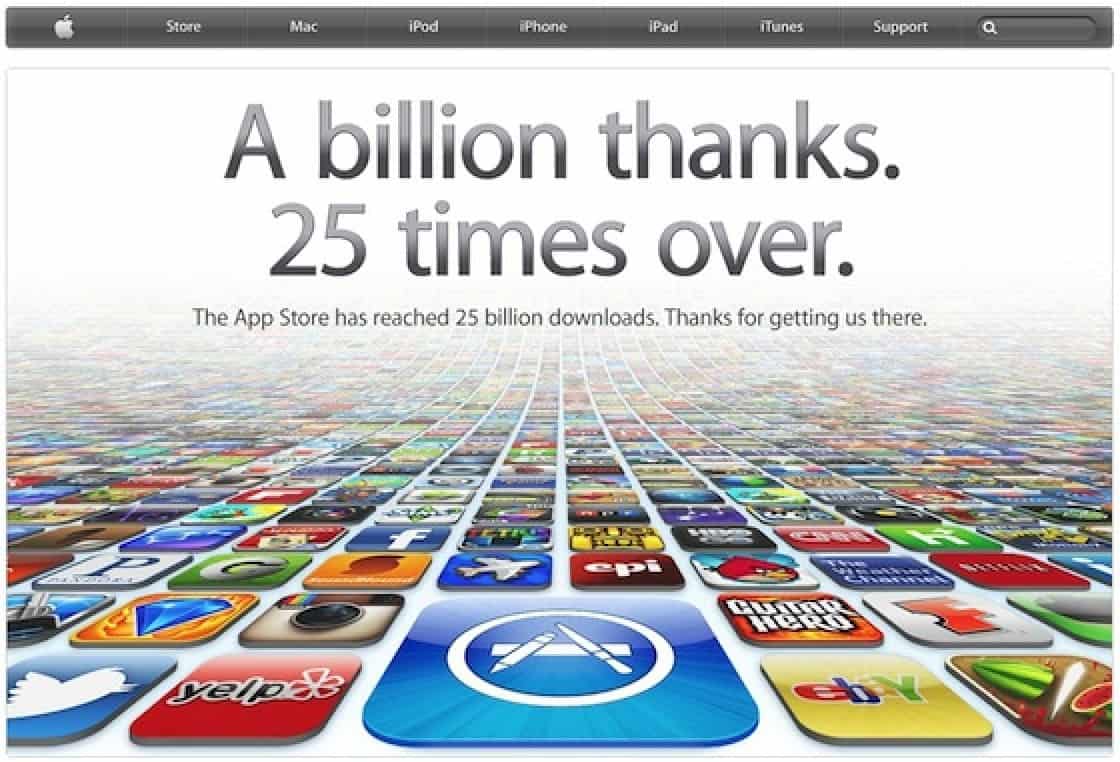 Этот день в истории Apple: сервис App Store достиг 25 миллиардов загрузок