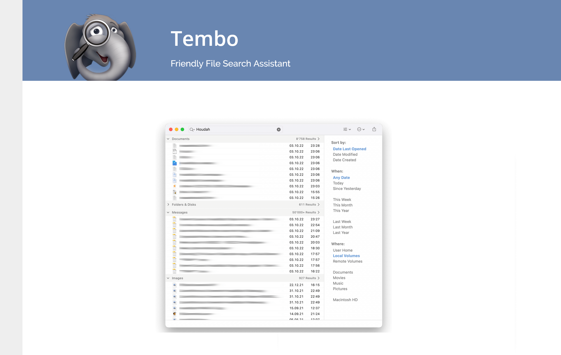 Поисковик файлов Tembo обновился до версии 3.0 и получил интеграцию с приложением «Почта»