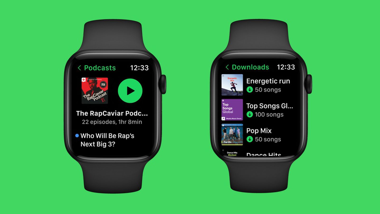 Spotify выпускает обновлённое приложение для Apple Watch с рядом улучшений