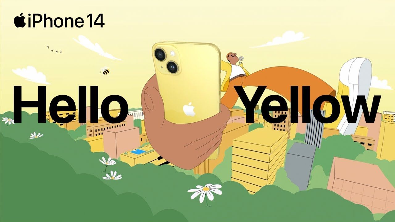Apple опубликовала новую рекламу Hello Yellow для iPhone 14 и iPhone 14 Plus