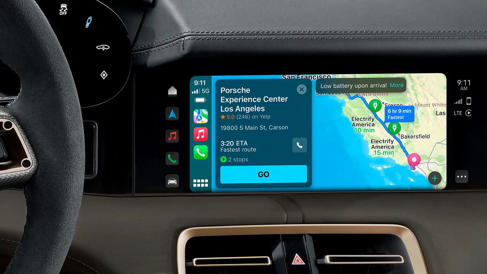 Porsche Taycan получил поддержку маршрутов для электромобилей в Apple Maps