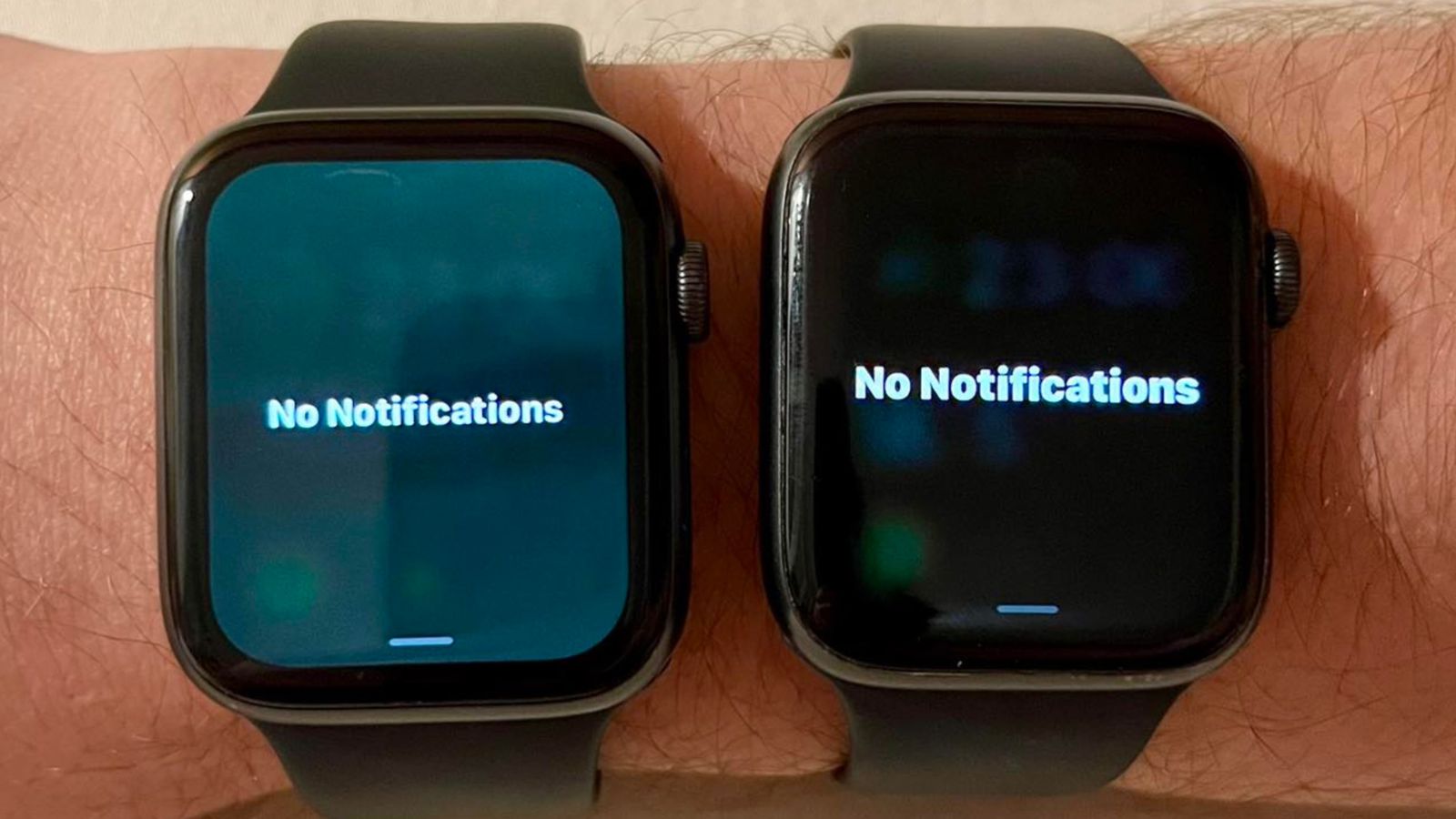 Некоторые пользователи Apple Watch жалуются на странный зелёный оттенок экрана после обновления до watchOS 9.5