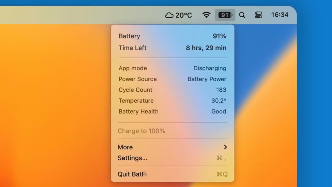 BatFi – новое приложение для Mac, которое помогает заряжать батарею правильно