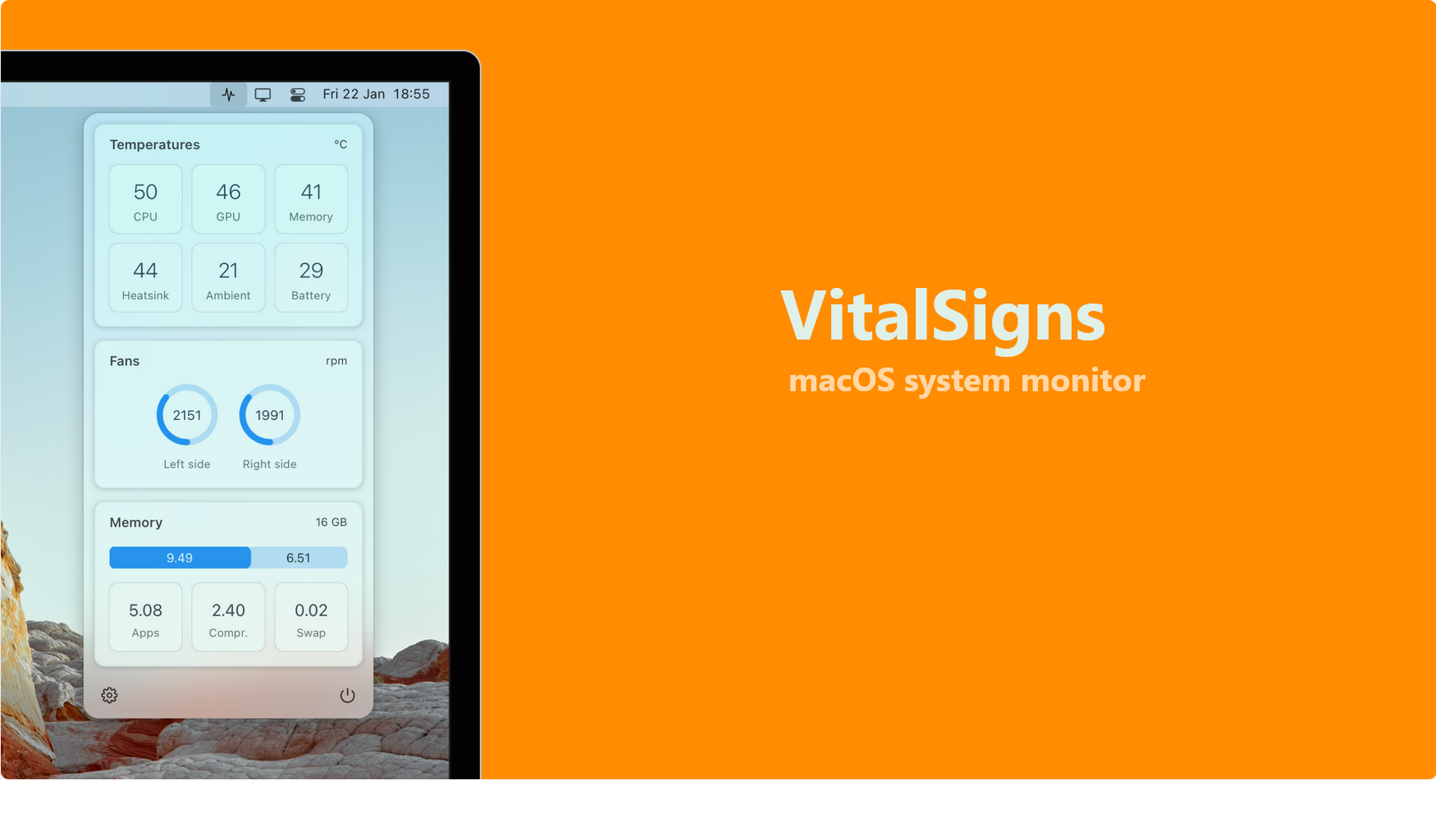 VitalSigns – бесплатный системный монитор для macOS получил поддержку чипов М1