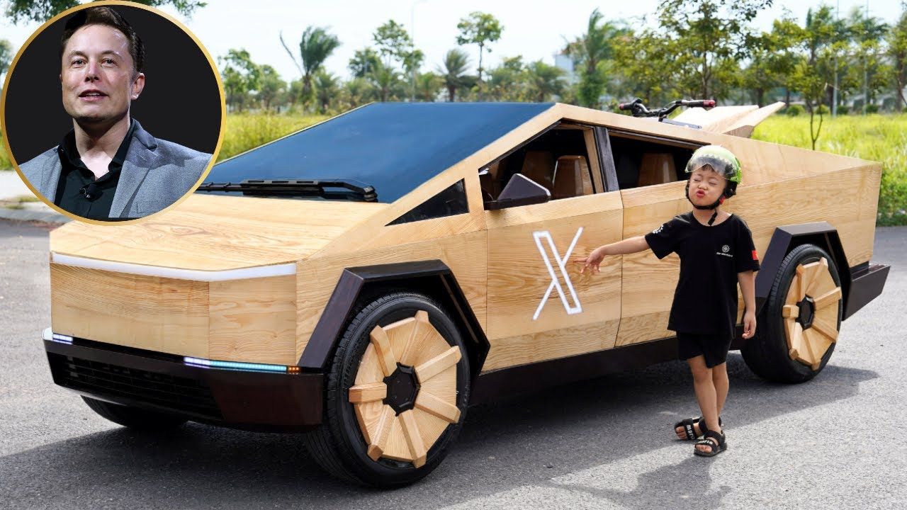 Вьетнамский блогер изготовил автомобиль Tesla из дерева