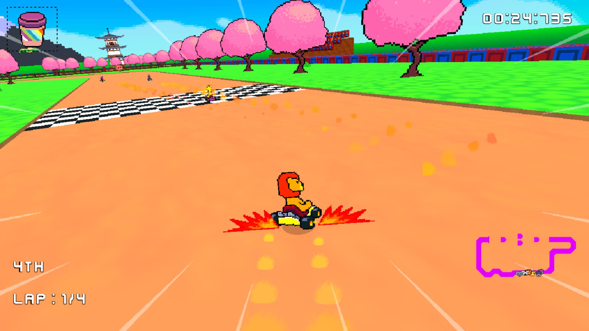 Retro Kart Rush – гонка по пиксельным трассам, напоминающим о 16-битных временах, вышла на iOS