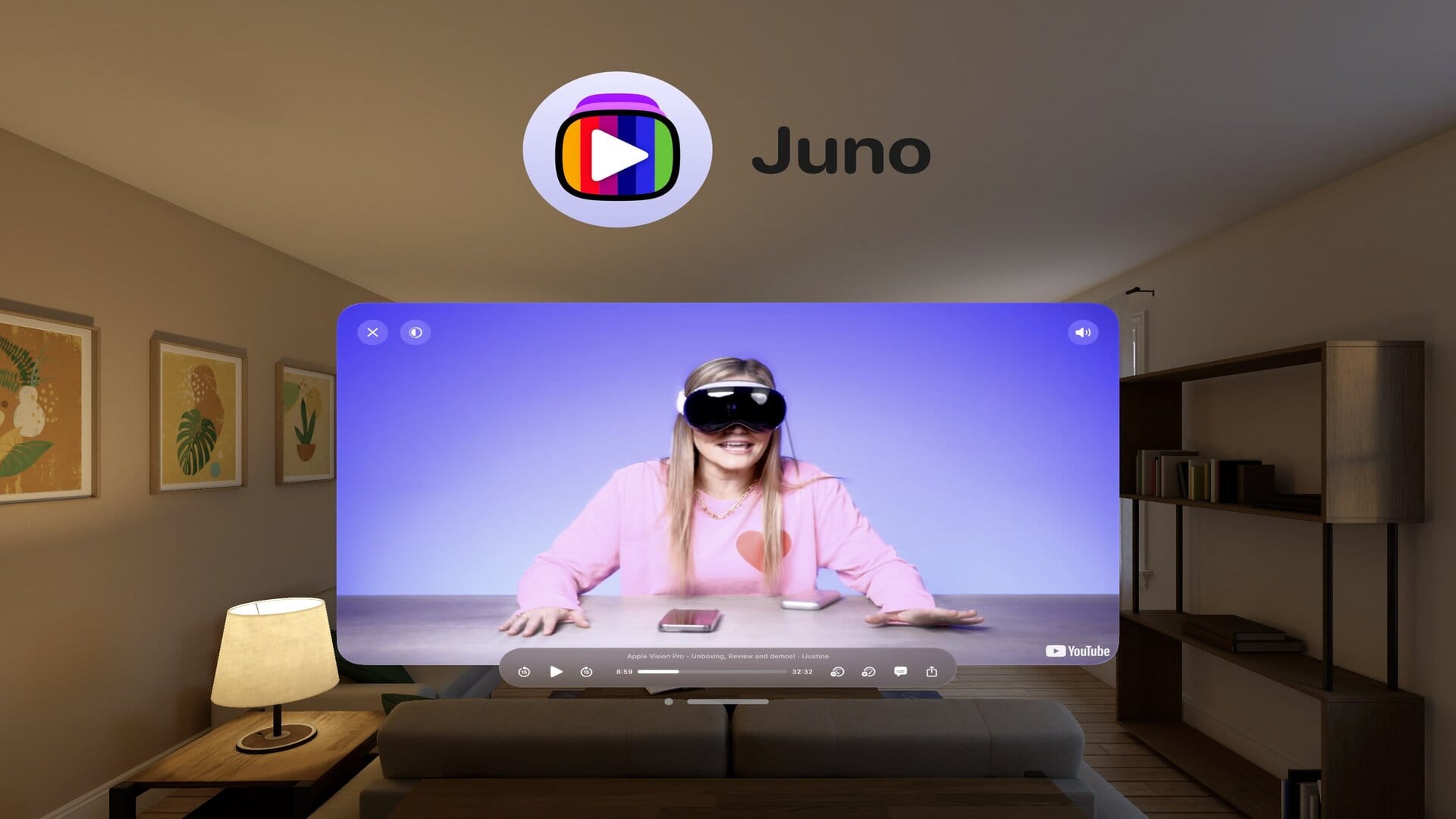 Juno: первое YouTube-приложение для Apple Vision Pro