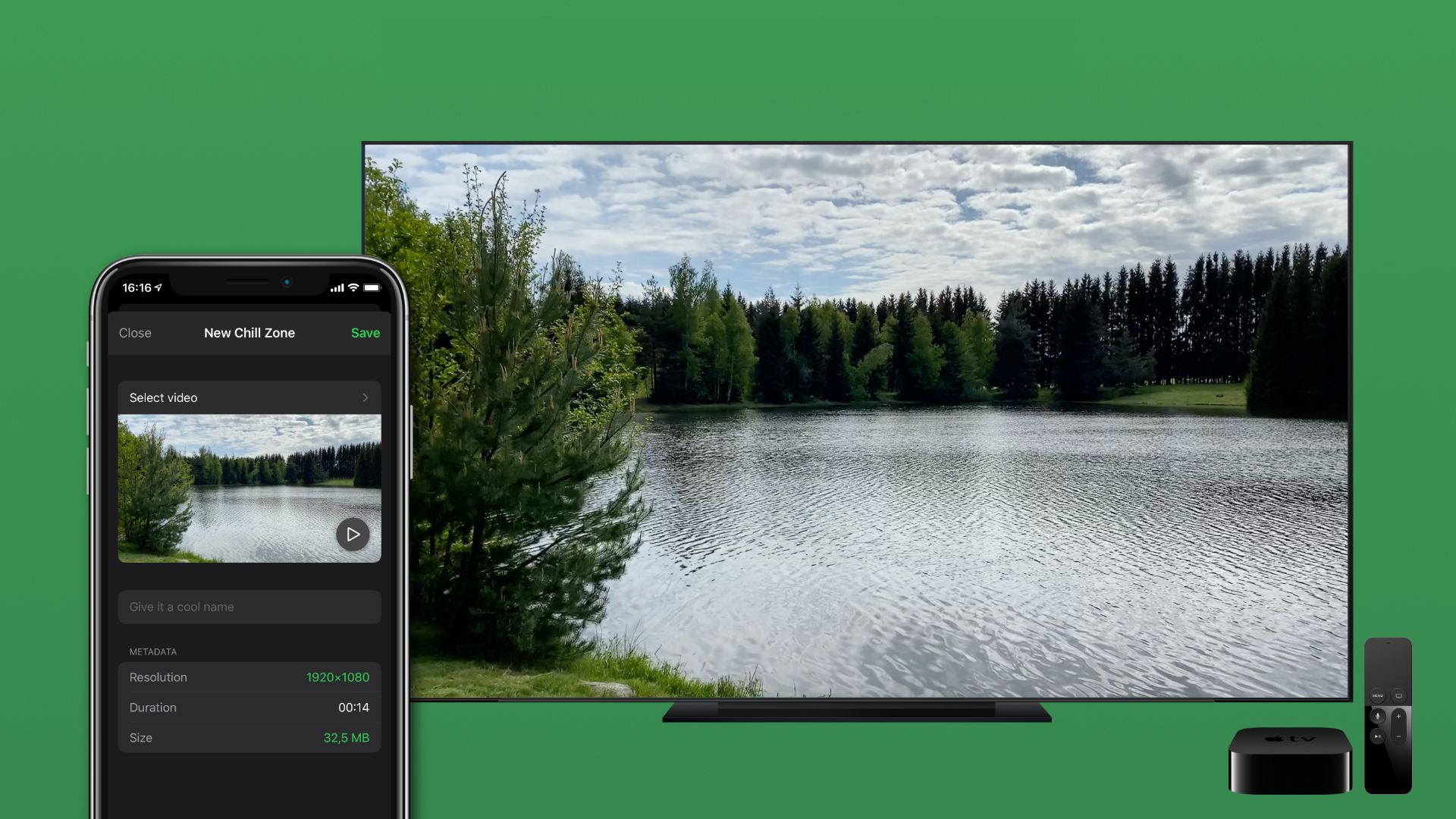 Chill Zones позволит добавить собственные видео на Apple TV в качестве заставок