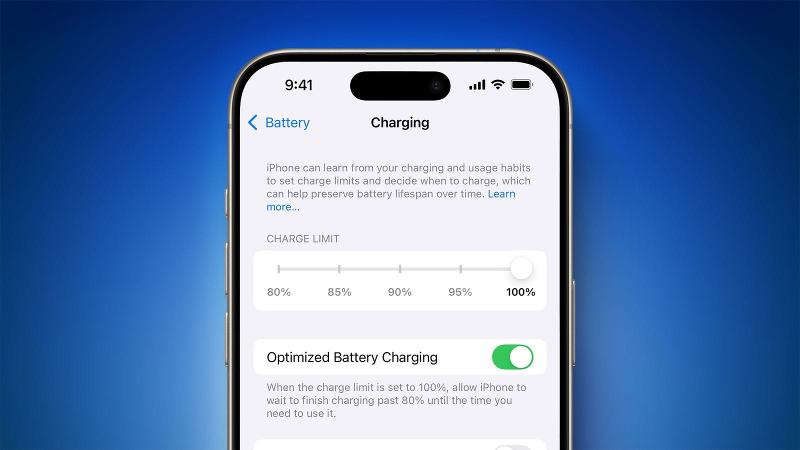 В iOS 18 появилось больше вариантов ограничения зарядки для iPhone 15
