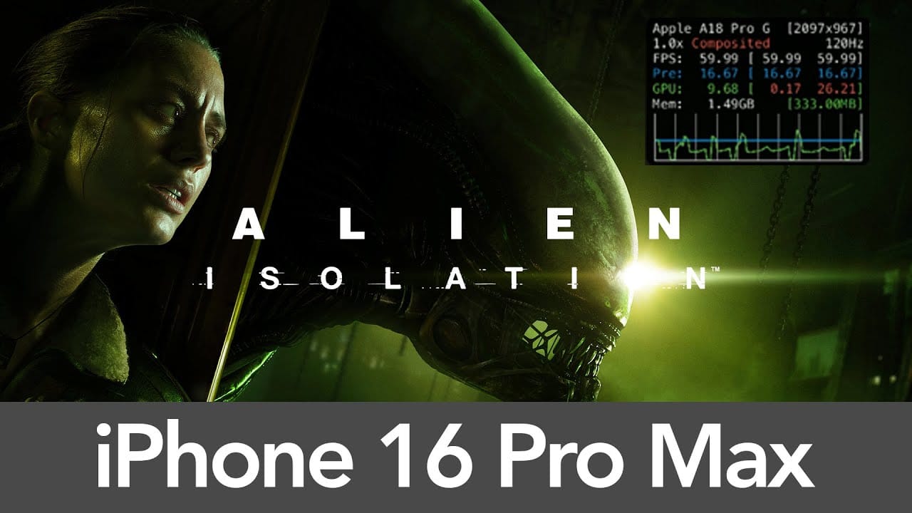 iPhone 16 Pro с трудом справился и нагрелся до 50 °C при запуске Alien Isolation