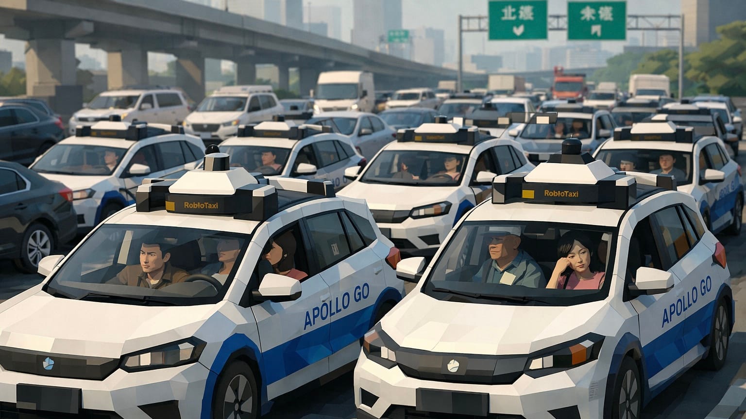 Сотня беспилотных такси парализовала Ухань