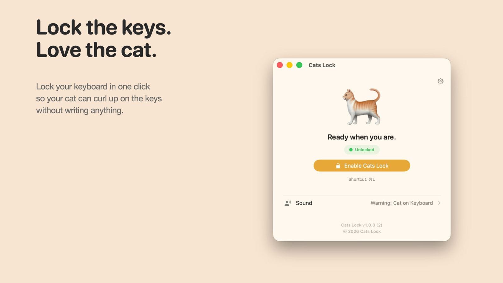 Cats Lock: как спасти клавиатуру Mac от кошачьих лап