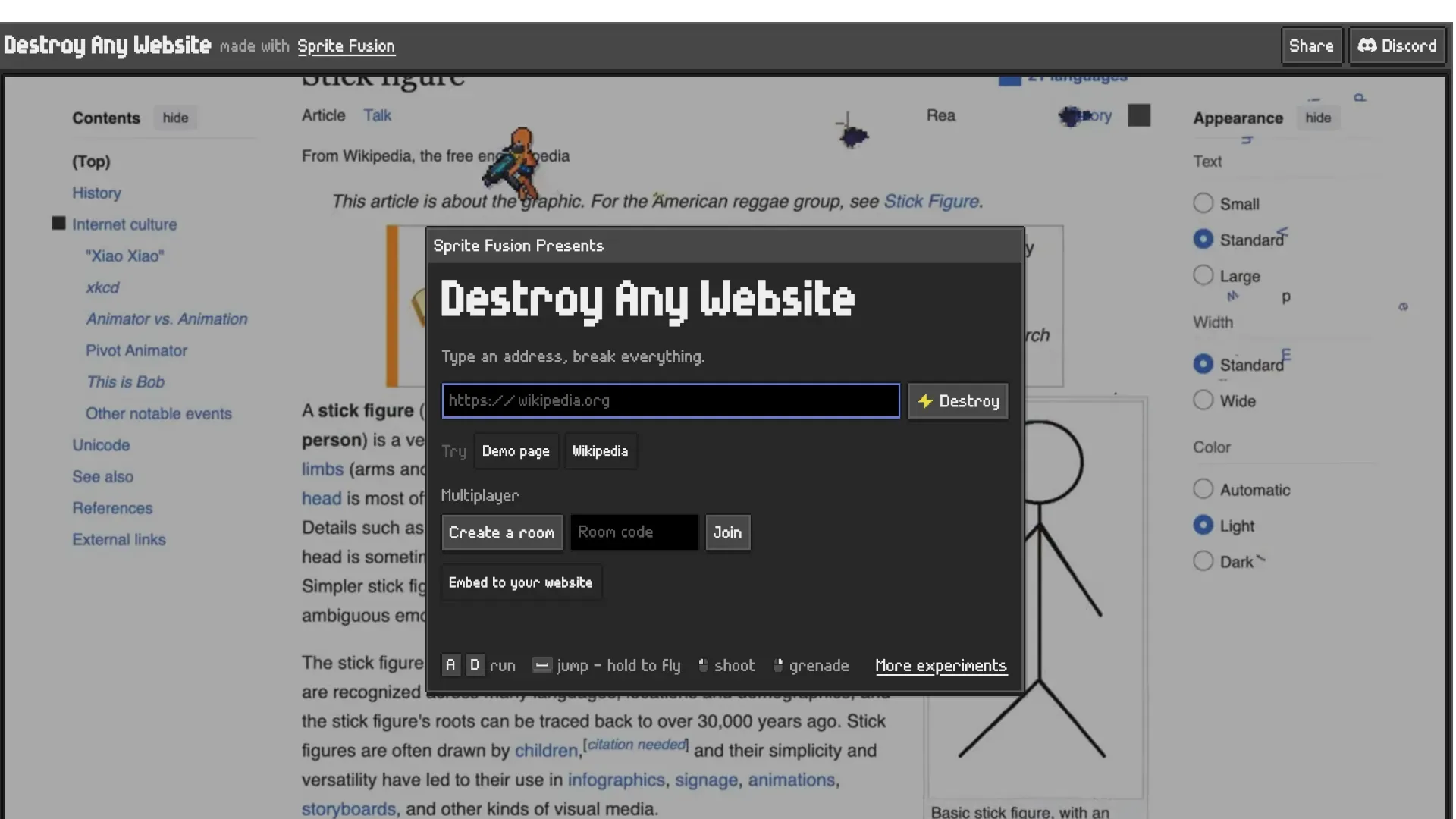 Destroy Any Website позволяет разрушить любую страницу в интернете