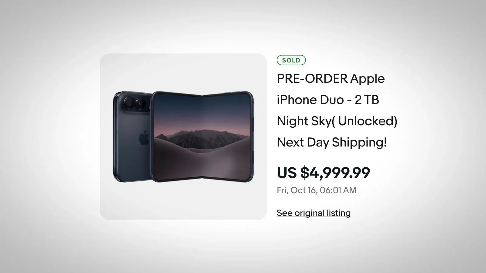 iPhone Duo начали с наценкой перепродавать на eBay
