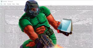 DOOM запустили в «Блокноте» для Windows