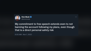 Борец за свободу слова Илон Маск заблокировал аккаунт в Twitter, который отслеживал перемещение его частного самолета