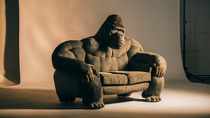 В Китае начали делать диваны в виде горилл, всё после того, как сгенерированная ИИ-версия стала популярной в сети