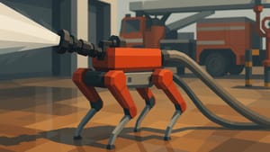 Китайские инженеры создали механических псов, способных тушить пожар с дальнего расстояния