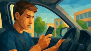 Каждый пятый километр — вслепую: подростки за рулём смотрят в телефон 21% времени