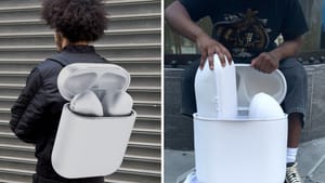 В Нью-Йорке представили рюкзак в виде увеличенного футляра от AirPods