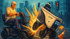 Доставка с препятствиями: робот-доставщик перекрыл дорогу мужчине с ДЦП