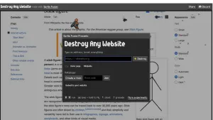 Destroy Any Website позволяет разрушить любую страницу в интернете